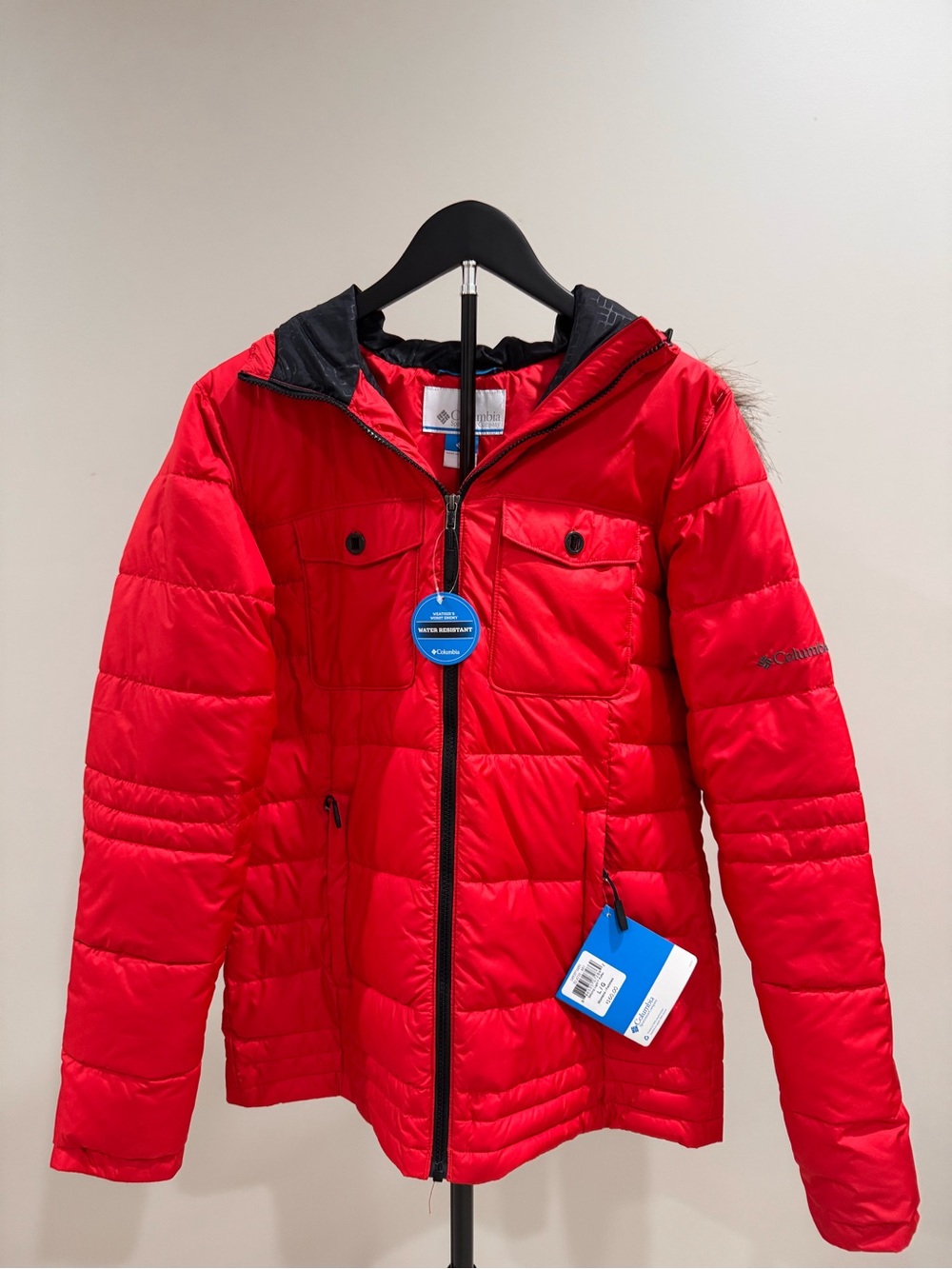 Columbia Bright Red Woman's Puffer Jacket with Hood